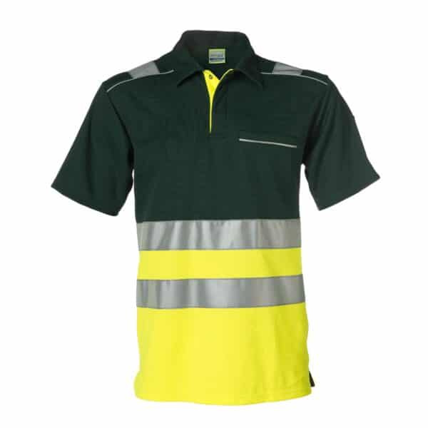 Rescuewear Poloshirt 33250 kurze Ärmel HiVis Klasse 1 Neon Gelb / Grün