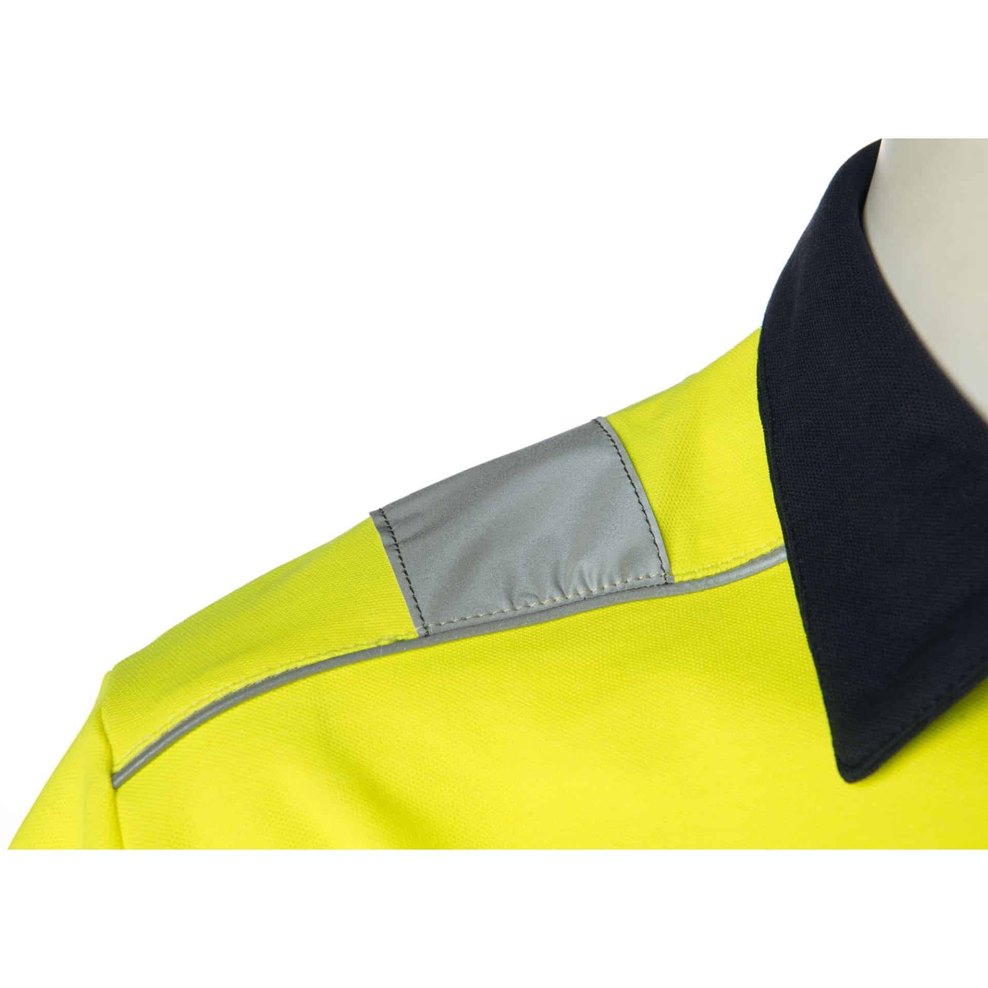 Rescuewear Poloshirt 33250 kurze Ärmel HiVis Klasse 2 Marineblau / Neon Gelb – Bild 3