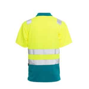 Rescuewear Poloshirt 33251 Vapor-X kurze Ärmel Klasse 2 Enamelblau / Neon Gelb – Bild 2
