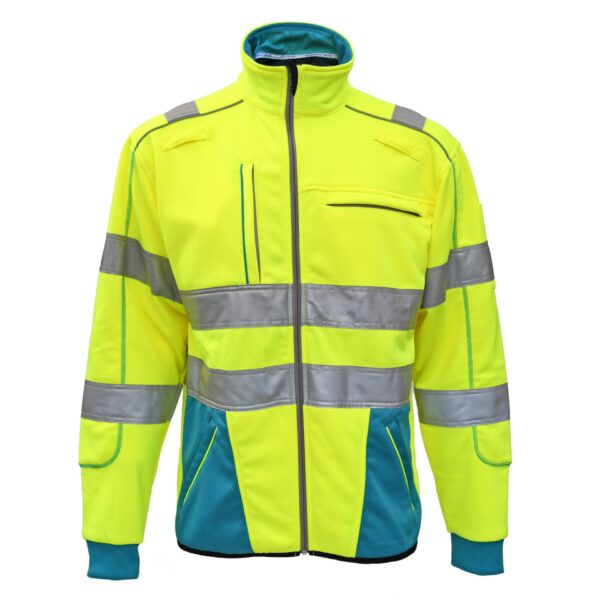 Rescuewear Sweatjacke 33359 Dynamic HiVis Klasse 3 Enamelblau / Neon Gelb