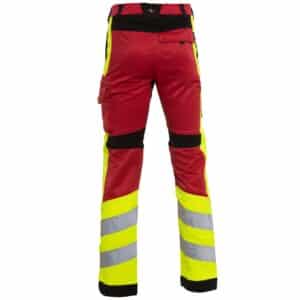 Rescuewear Unisex Hose 33416V2SW Stretch HiVis Klasse 1 Rot / Schwarz / Neon Gelb – Bild 2