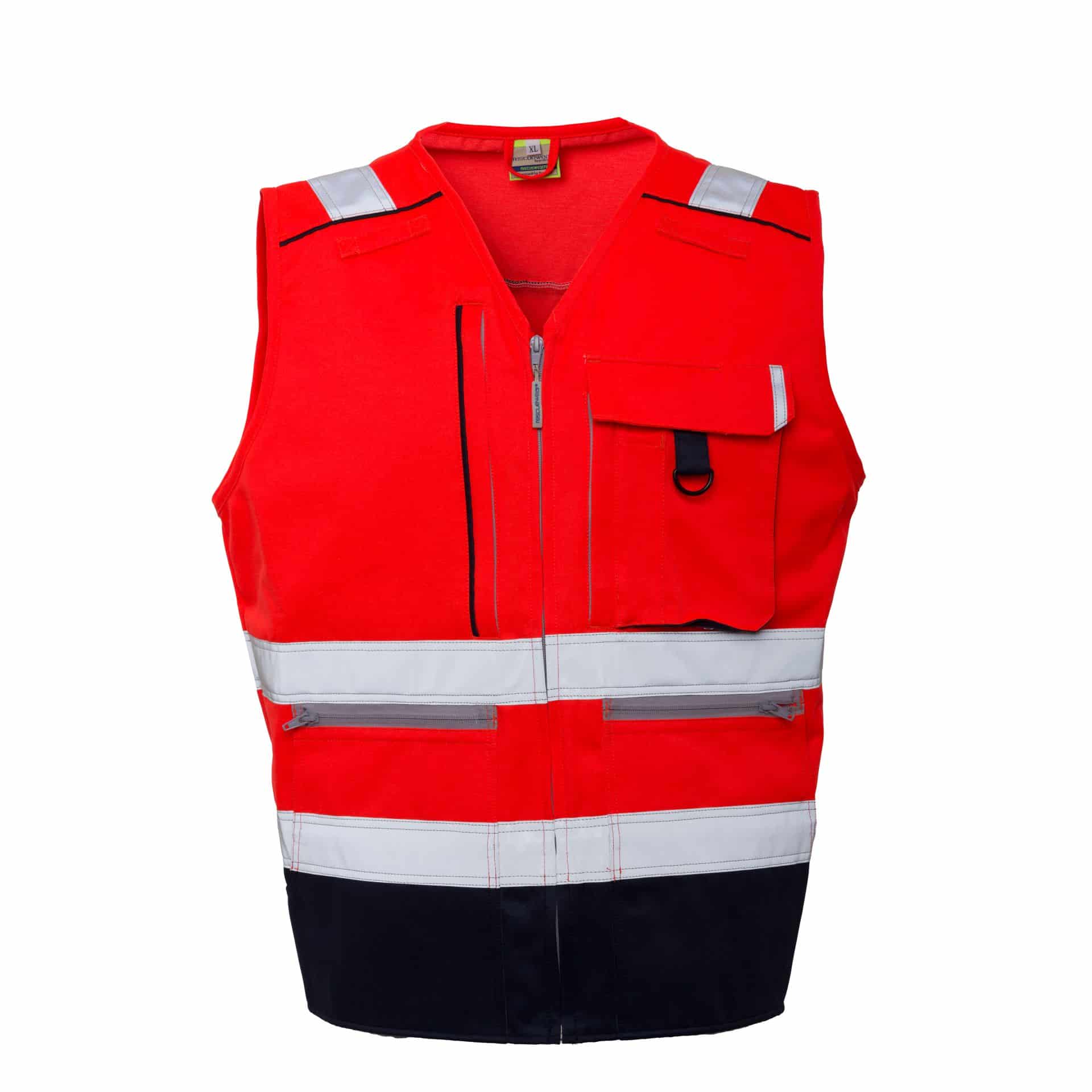 Rescuewear Sommerweste 33659 Dynamic HiVis Klasse 1 Marineblau / Neon Rot