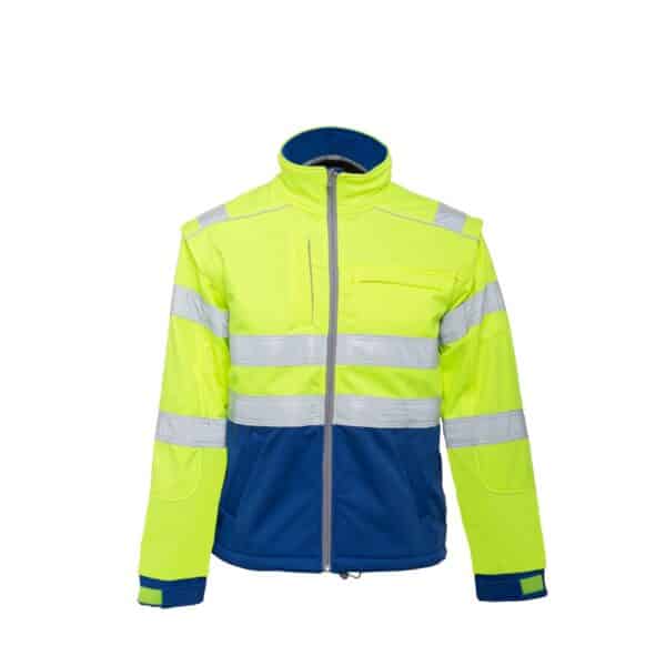 Rescuewear Softshelljacke 33751 HiVis Klasse 3 Kobaltblau / Neon Gelb