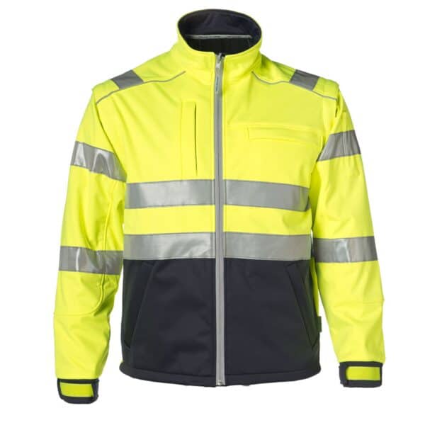 Rescuewear Softshelljacke 33751 HiVis Klasse 3 Marineblau / Neon Gelb