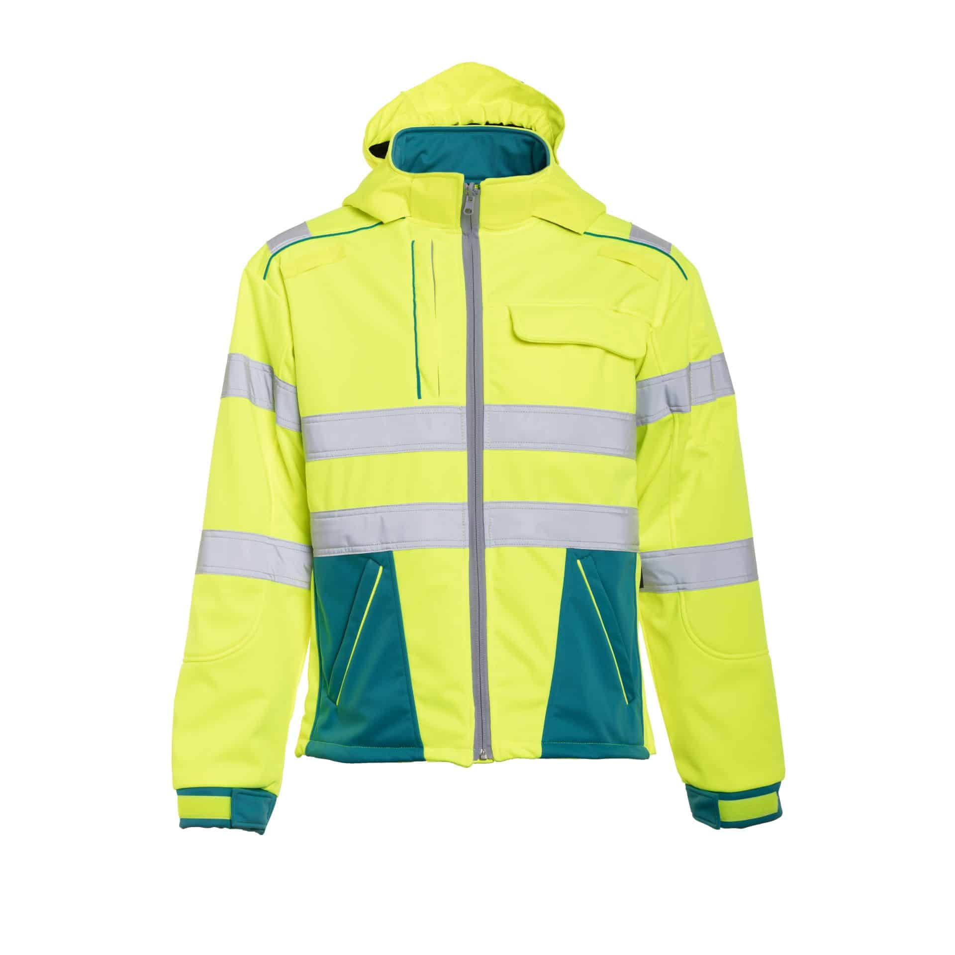 Rescuewear Softshelljacke 33759 Dynamic HiVis Klasse 3 Enamelblau / Neon Gelb