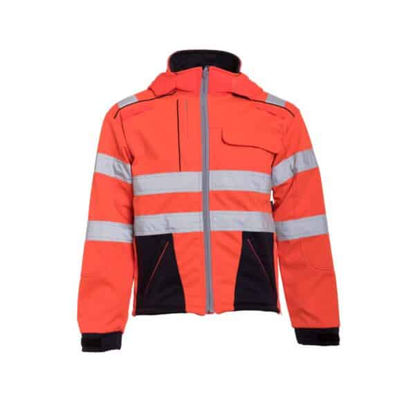 Rescuewear Softshelljacke 33759 Dynamic HiVis Klasse 3 Marineblau / Neon Rot