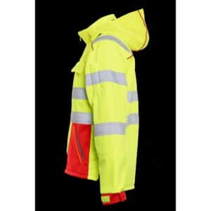 Rescuewear Softshelljacke 33759 Dynamic HiVis Klasse 3 Rot / Neon Gelb – Bild 3