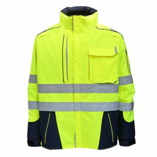 Rescuewear Midi-Parka 33858 Dynamic HiVis Klasse 3 Marineblau / Neon Gelb